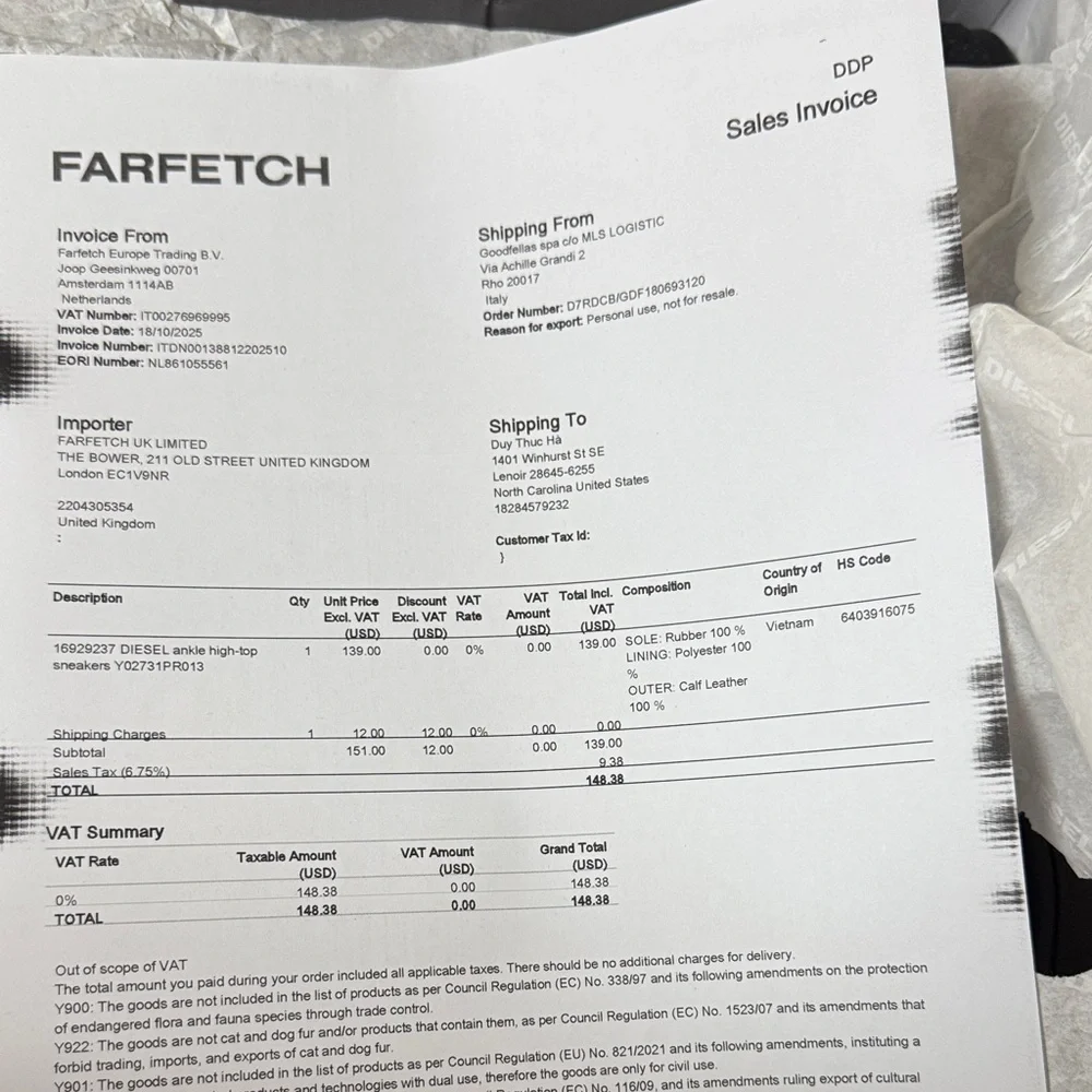 Diesel Black Leather High-Top Platform Lace-Up Boots - Picture 5 of 5